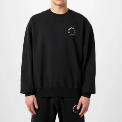Tracksuits*7 Days Active Monday Lettering Relaxed Fit Athletic in Black
