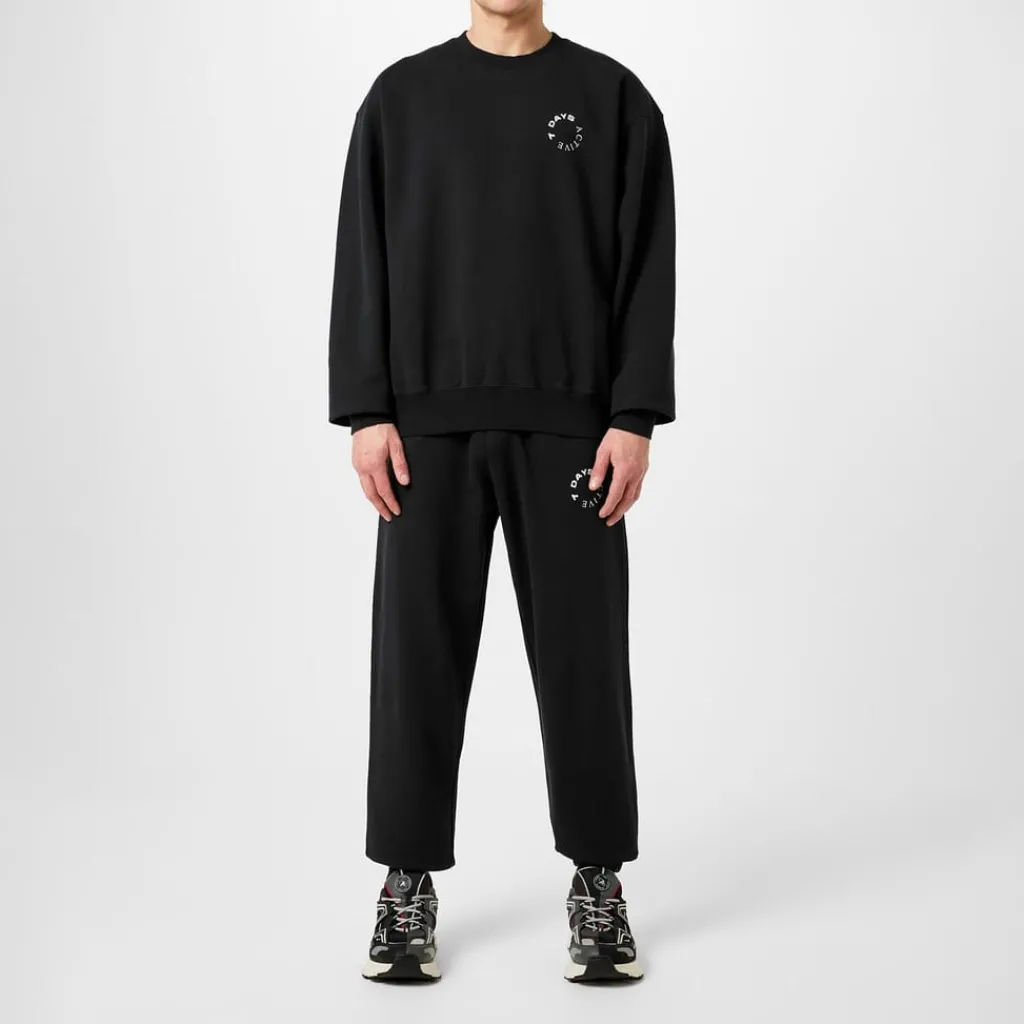Tracksuits*7 Days Active Monday Lettering Relaxed Fit Athletic in Black