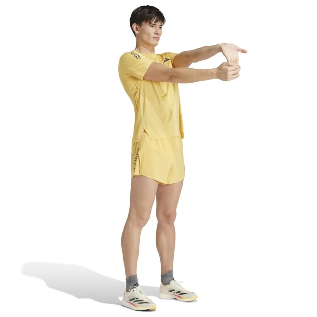 Fitness And Gym Tops|Fitness And Gymwear*adidas Adizero Regular Fit Crew Neck T-Shirt in Yellow