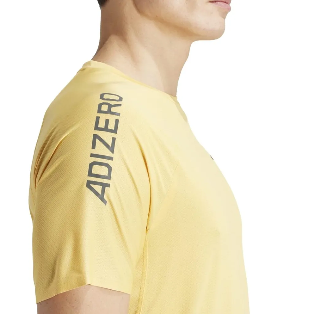 Fitness And Gym Tops|Fitness And Gymwear*adidas Adizero Regular Fit Crew Neck T-Shirt in Yellow