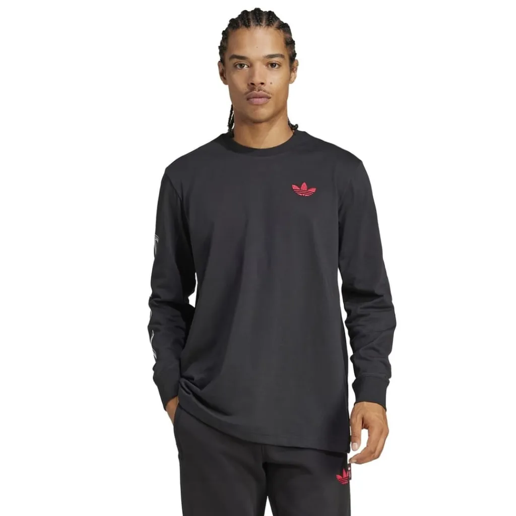 Football And Rugby Clothing*adidas Ajax Amsterdam Graphic Long Sleeve T-Shirt Adults in Black