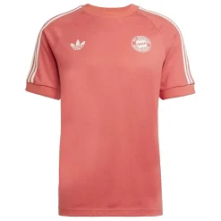 Football And Rugby Clothing*adidas Bayern Munich Originals 3 Stripe T-Shirt Adults in Red