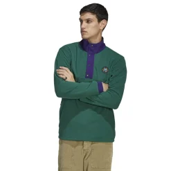 Sweatshirts*adidas Collared Neck Relaxed Fit Sweatshirt in Green