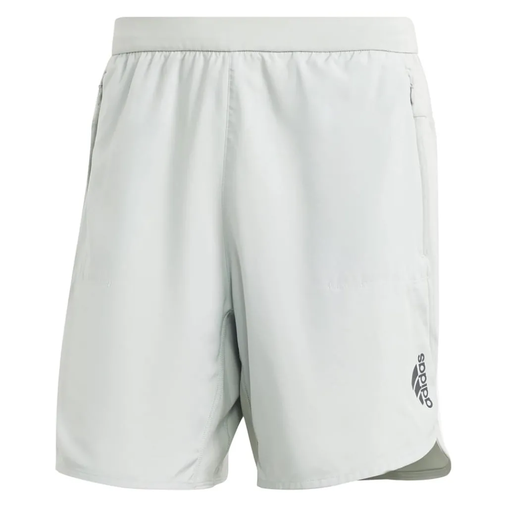 Fitness And Gym Shorts*adidas Curved Hem 9 Inch Running Shorts in Grey