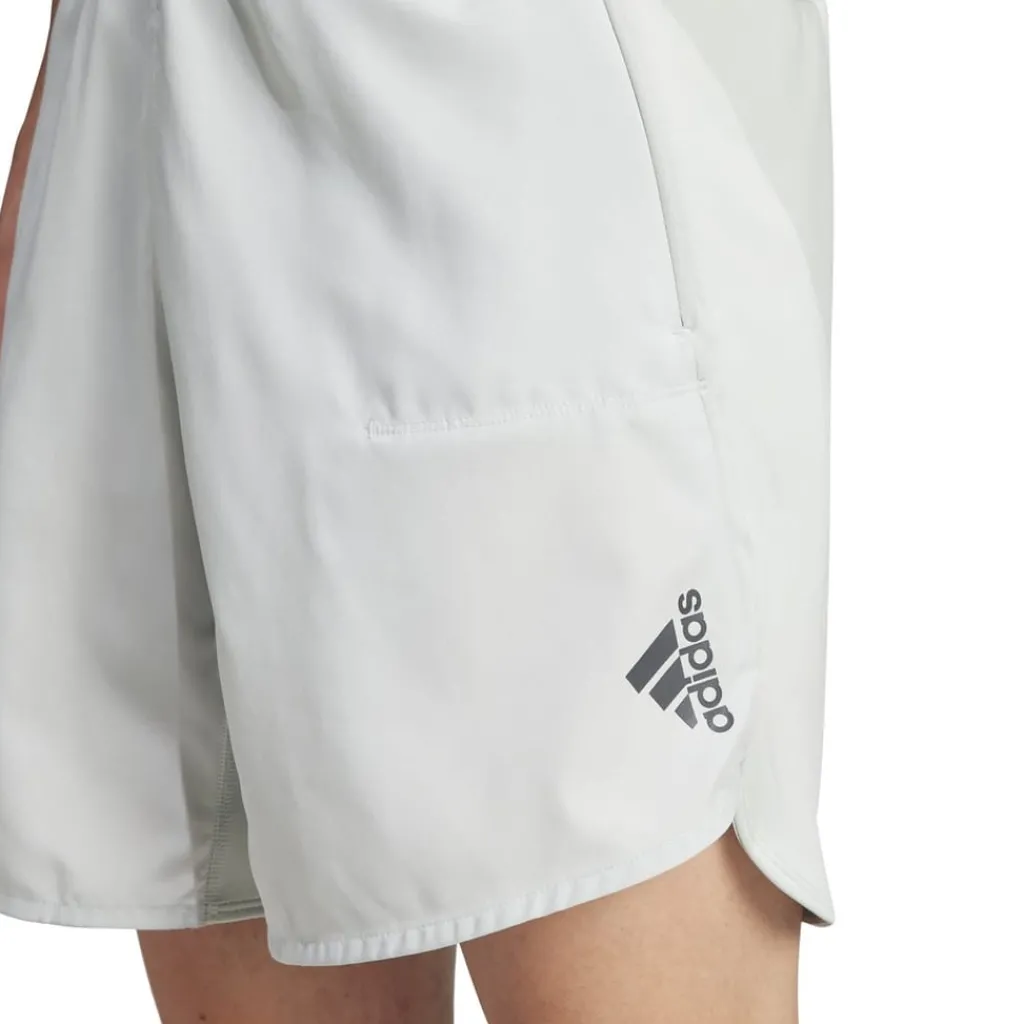Fitness And Gym Shorts*adidas Curved Hem 9 Inch Running Shorts in Grey