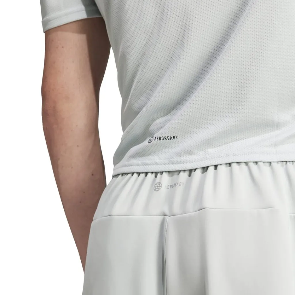 Fitness And Gym Shorts*adidas Curved Hem 9 Inch Running Shorts in Grey