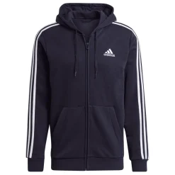 Sweatshirts*adidas Essentials Fleece 3-Stripes Full-Zip Hoodie in inkwell