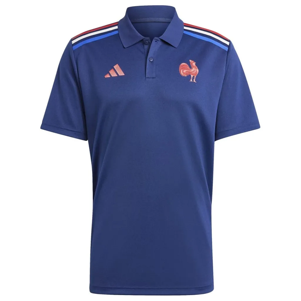 Polo Shirts*adidas France Rugby Home Polo Shirt 2024 Adults in Blue