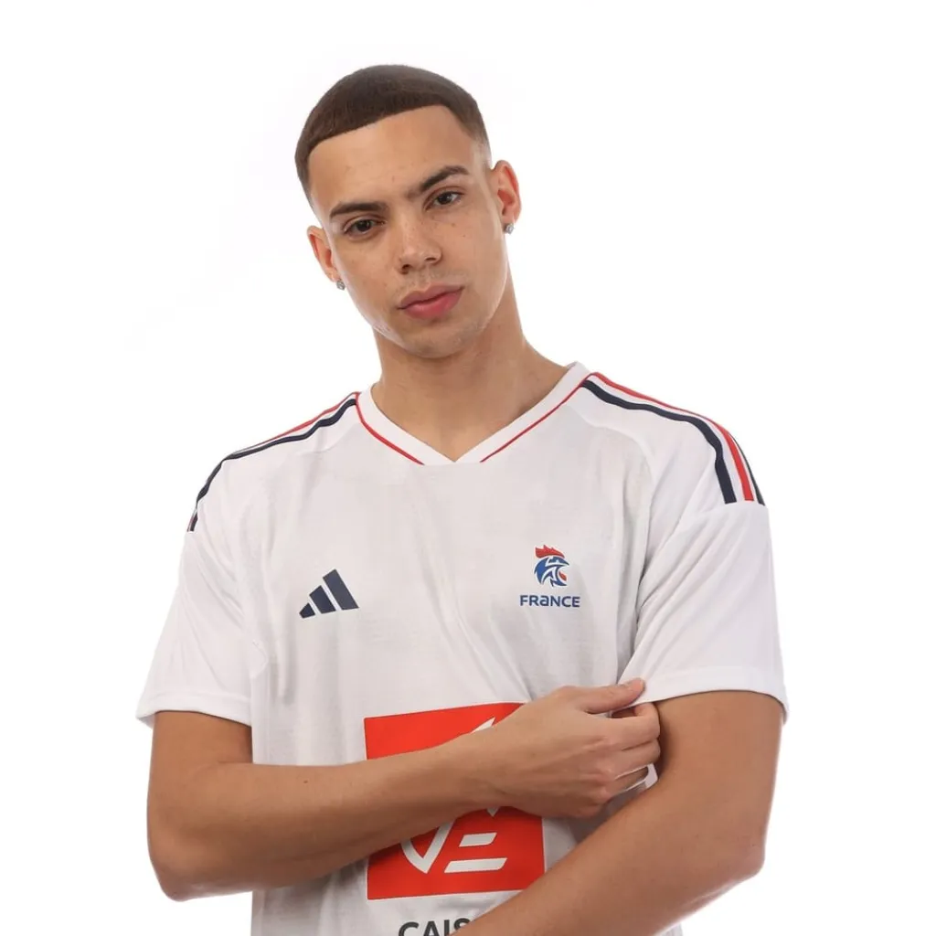 Fitness And Gym Tops|Fitness And Gymwear*adidas France V-Neck Regular Fit T-Shirt in White