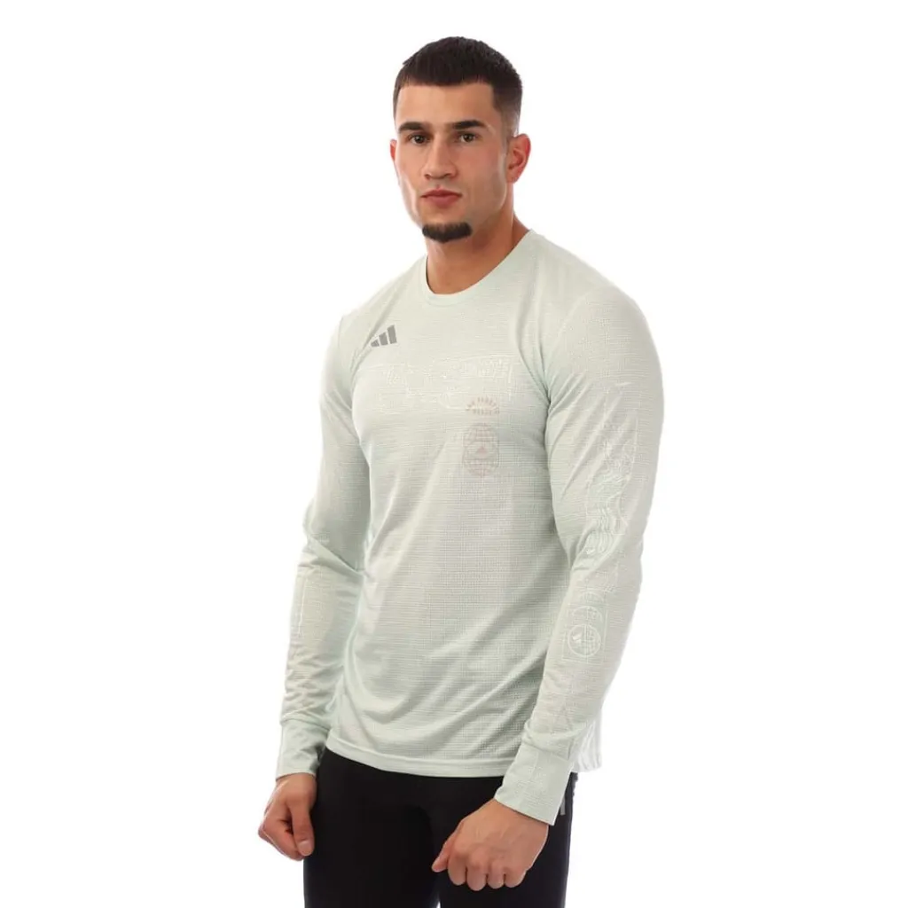 Fitness And Gym Tops|Fitness And Gymwear*adidas Global Running Long Sleeve T-Shirt in Green