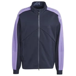 Tracksuits*adidas High Neck Frill Detail Regular Fit Blouse in Blue