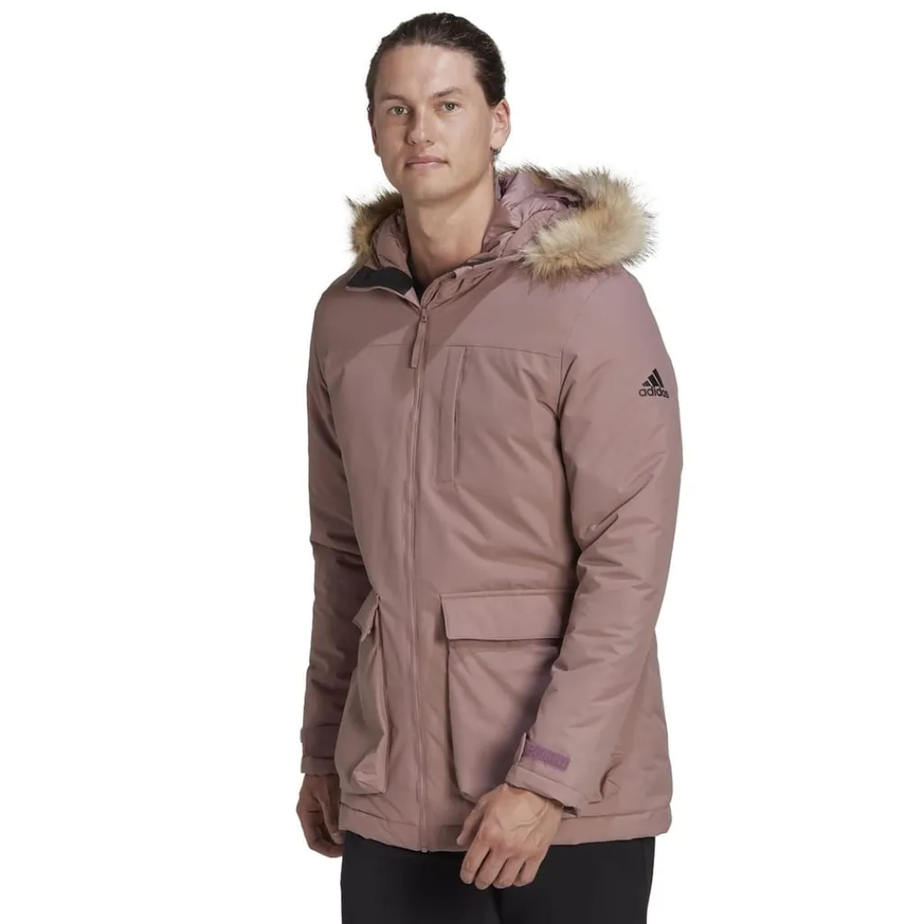 Coats And Jackets*adidas Hooded Long Regular Fit Coat in Pink