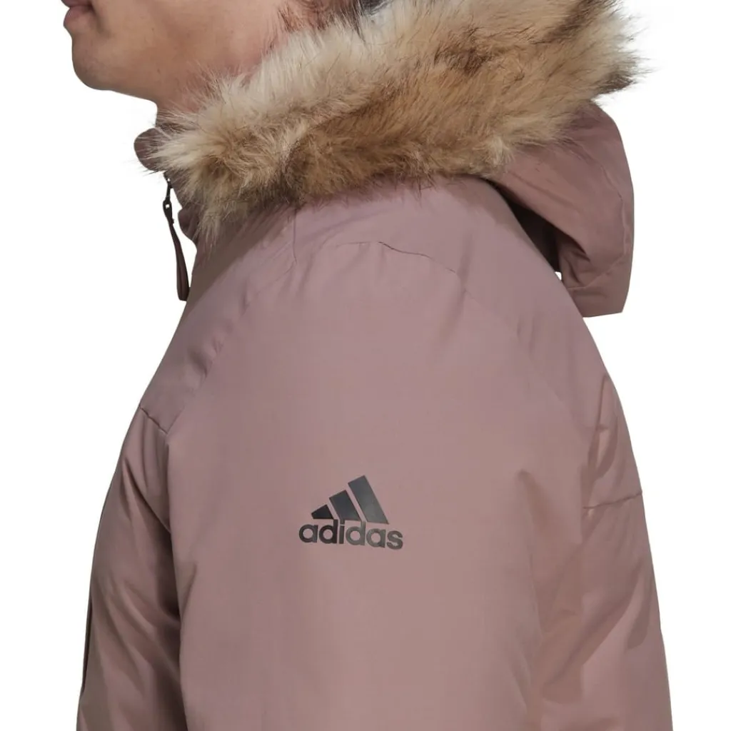 Coats And Jackets*adidas Hooded Long Regular Fit Coat in Pink
