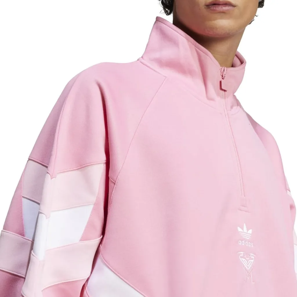 Fitness And Gym Tops*adidas Inter Miami Cf Originals Half Zip Crew Sweatshirt Adults in Pink
