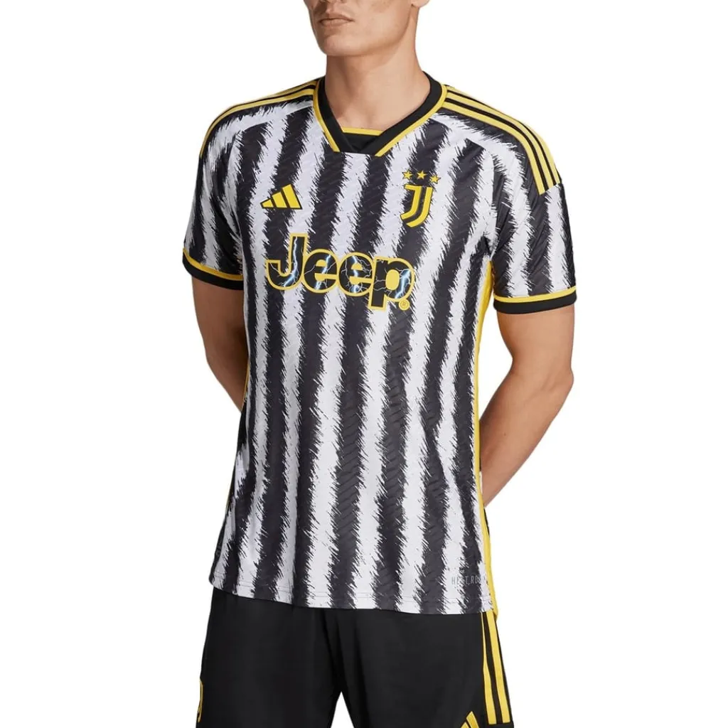 Football And Rugby Clothing*adidas Juventus Authentic Home Shirt 2023 2024 Adults in Black