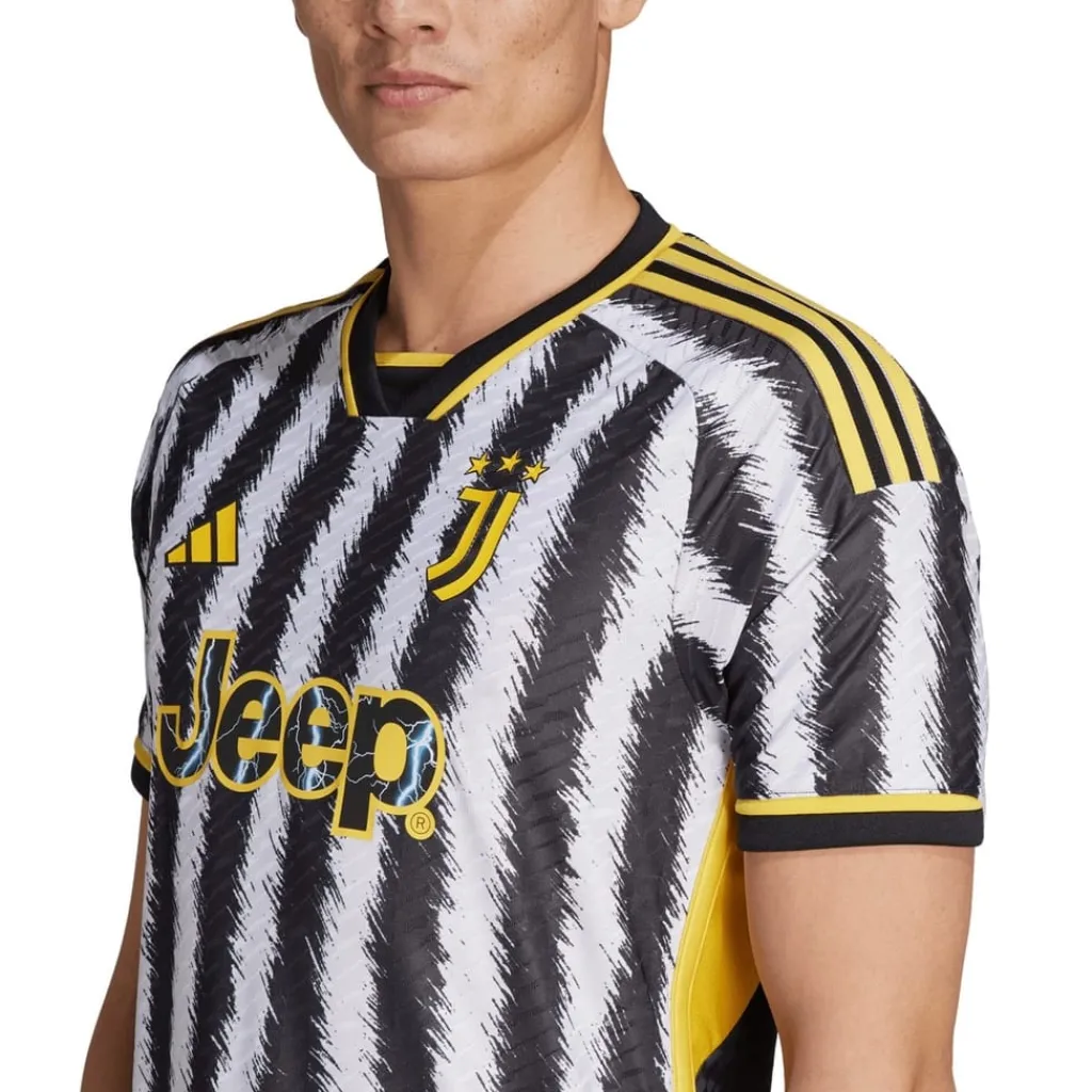 Football And Rugby Clothing*adidas Juventus Authentic Home Shirt 2023 2024 Adults in Black