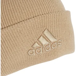 Caps-Hats*adidas Logo Print Cuff Beanie in Beige