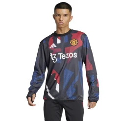 Fitness And Gymwear*adidas Manchester United Prematch Top 2024 2025 Adults in Black