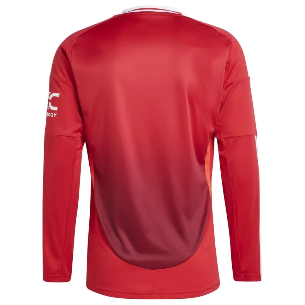 Football And Rugby Clothing*adidas Manchester United Home Long Sleeve Shirt 2024 2025 Adults in Red