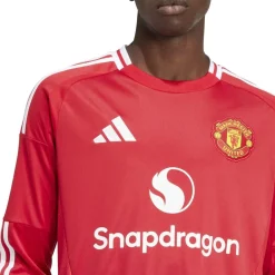 Football And Rugby Clothing*adidas Manchester United Home Long Sleeve Shirt 2024 2025 Adults in Red