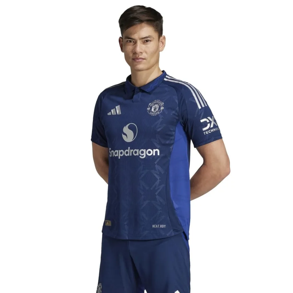 Football And Rugby Clothing*adidas Manchester United Authentic Away Shirt 2024 2025 Adults in Blue