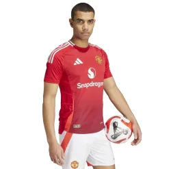 Football And Rugby Clothing*adidas Manchester United Authentic Home Shirt 2024 2025 Adults in Red