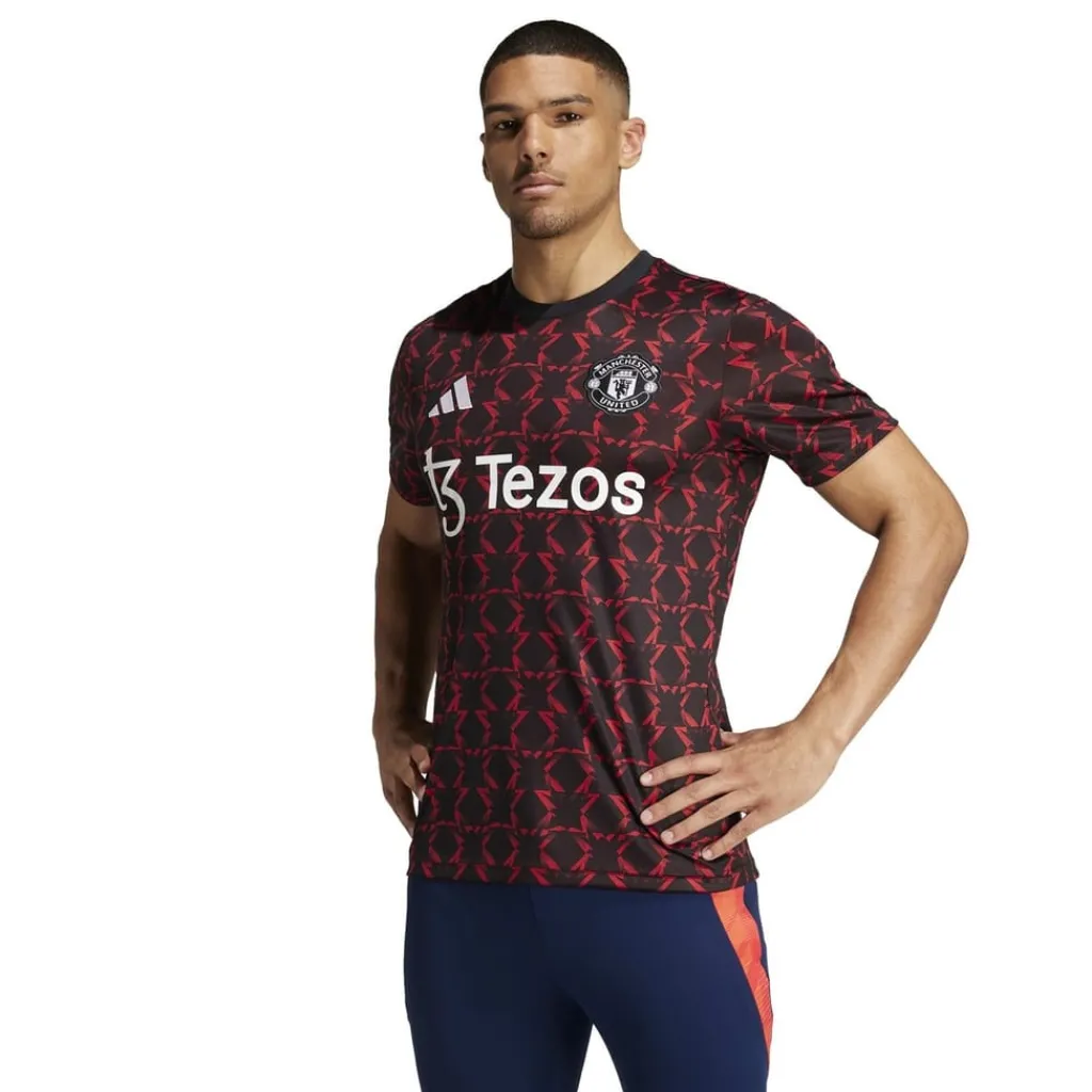 Football And Rugby Clothing*adidas Manchester United Pre Match Shirt 2024 2025 Adults in Black