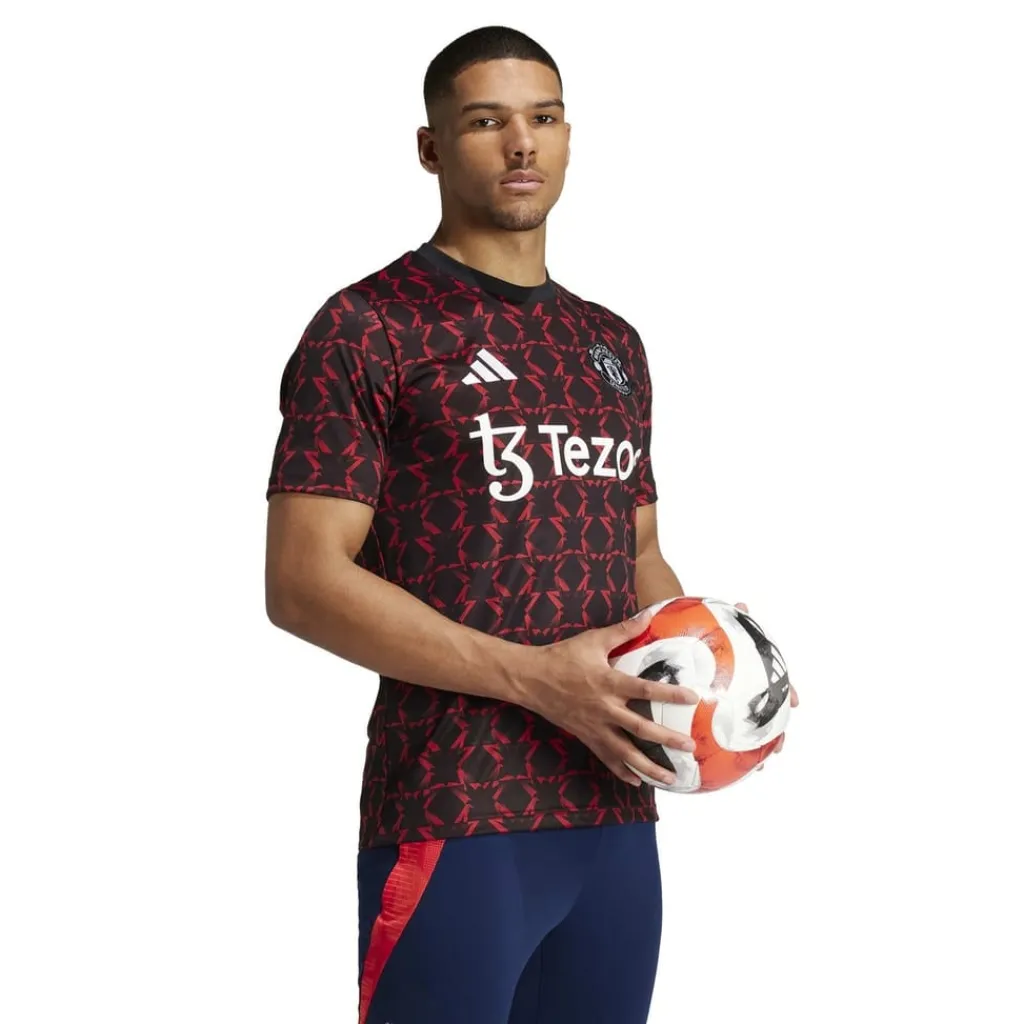Football And Rugby Clothing*adidas Manchester United Pre Match Shirt 2024 2025 Adults in Black