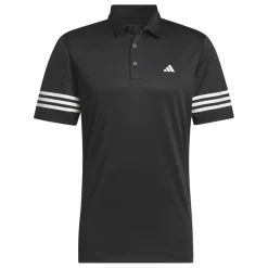 Polo Shirts*adidas Mens 3 Stripe Polo Shirt in Black