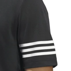 Polo Shirts*adidas Mens 3 Stripe Polo Shirt in Black