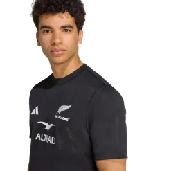 Fitness And Gym Tops*adidas Mens All Blacks Supporter T-Shirt in Black
