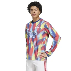 Fitness And Gymwear|Fitness And Gym Tops*adidas Mens Arsenal Long Sleeve Pre Match Shirt 2025 2026 in Blue