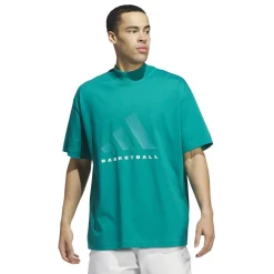 Fitness And Gym Tops*adidas Mens Basketball T-Shirt in Green
