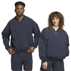 Knitwear*adidas Mens Basketball Woven Crewneck Sweatshirt in Blue