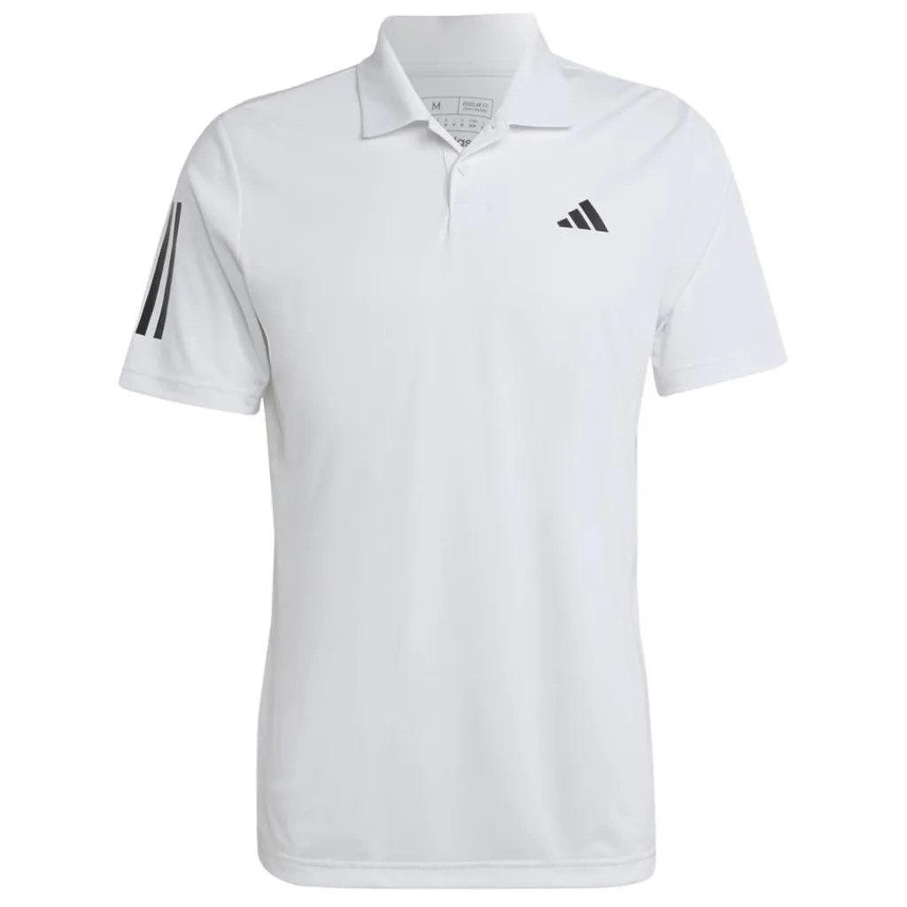 Polo Shirts*adidas Mens Club 3 Stripe Polo Shirt in White