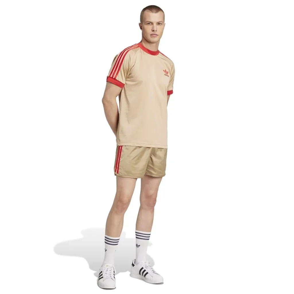 Shorts*adidas Mens David Beckham Originals 3 Stripes Shorts in Beige