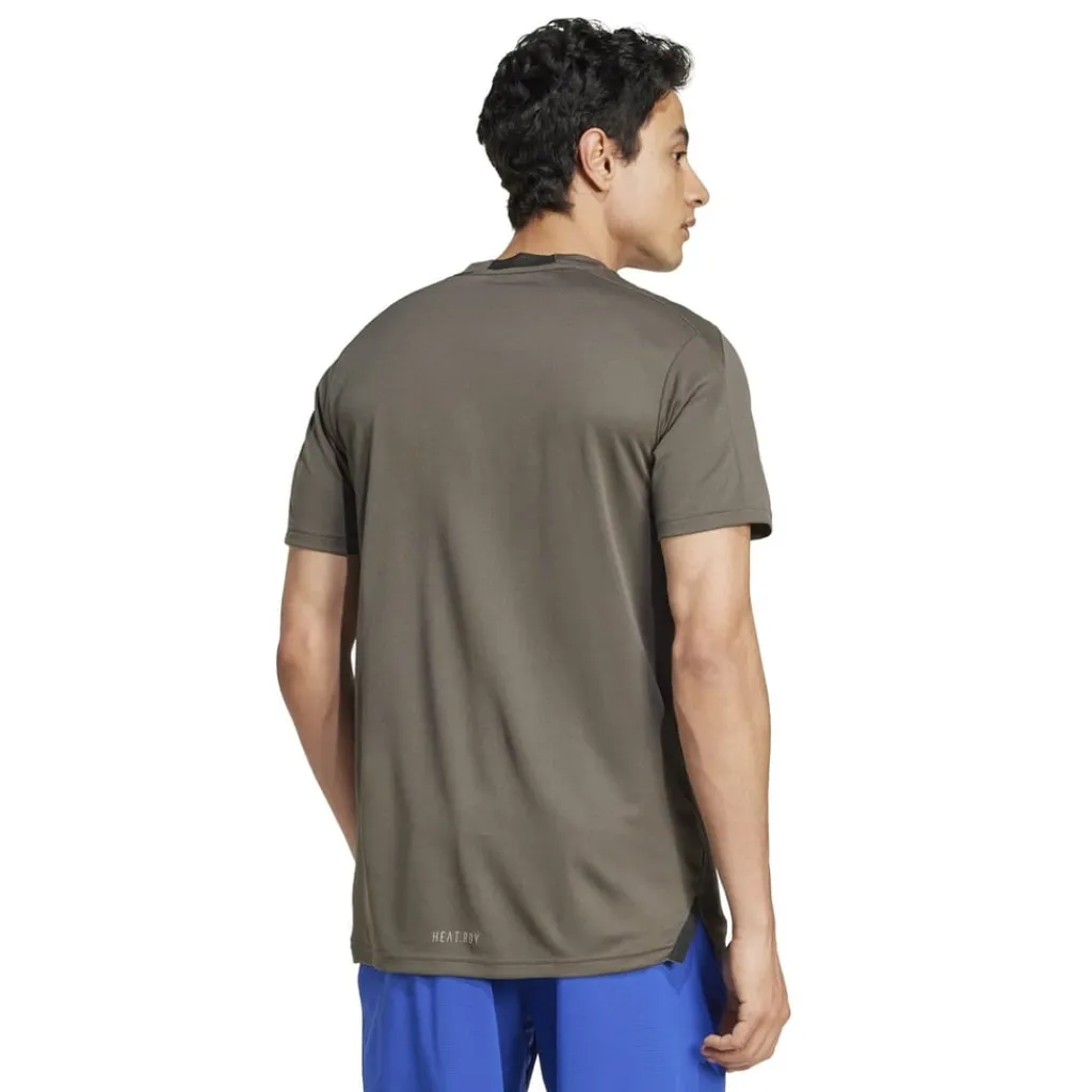 Fitness And Gym Tops*adidas Mens Designed For Training Hiit Workout Heat.rdy T-Shirt in Green