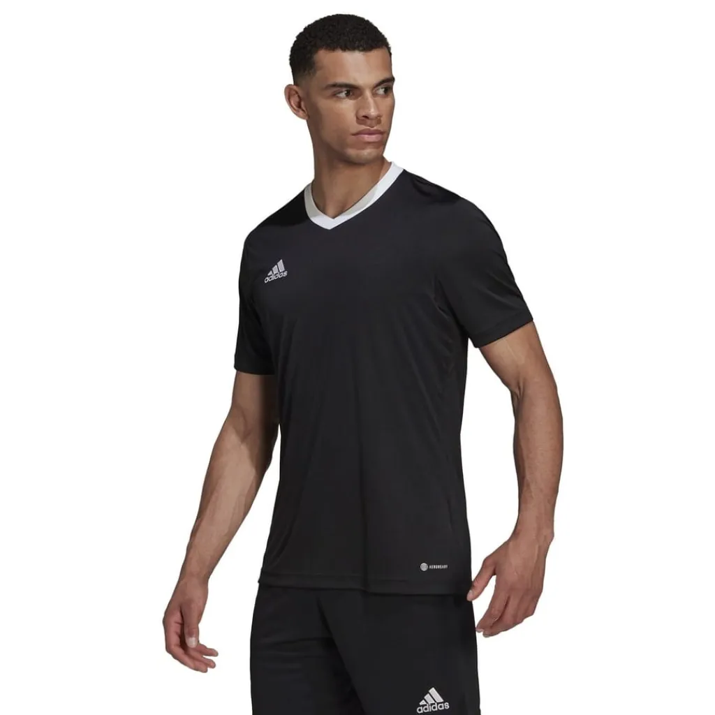 Football And Rugby Clothing*adidas Mens Entrada 22 Short Sleeve Jersey Top in Black