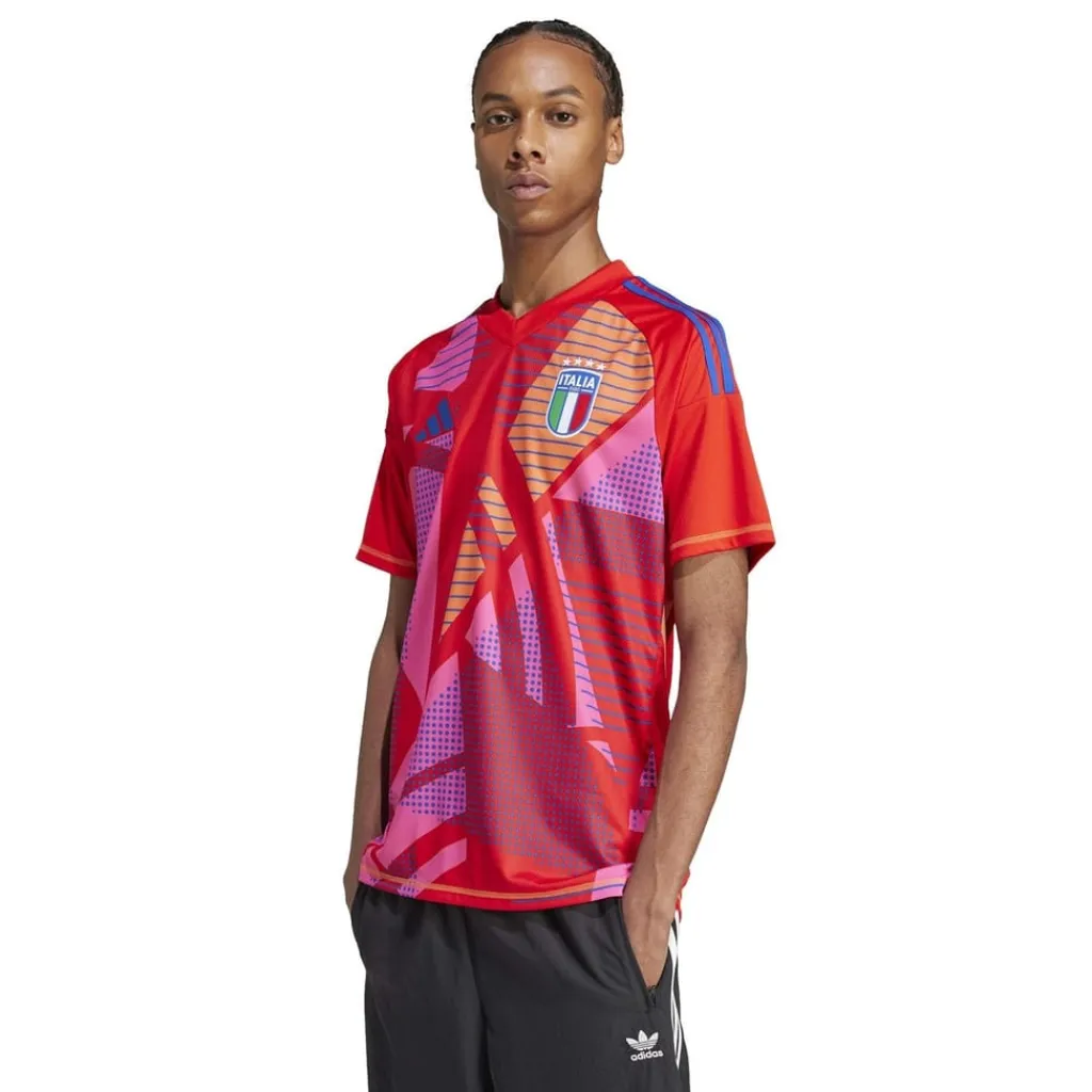 Football And Rugby Clothing*adidas Mens Figc Gk Jersey Goalkeeper Top in Red
