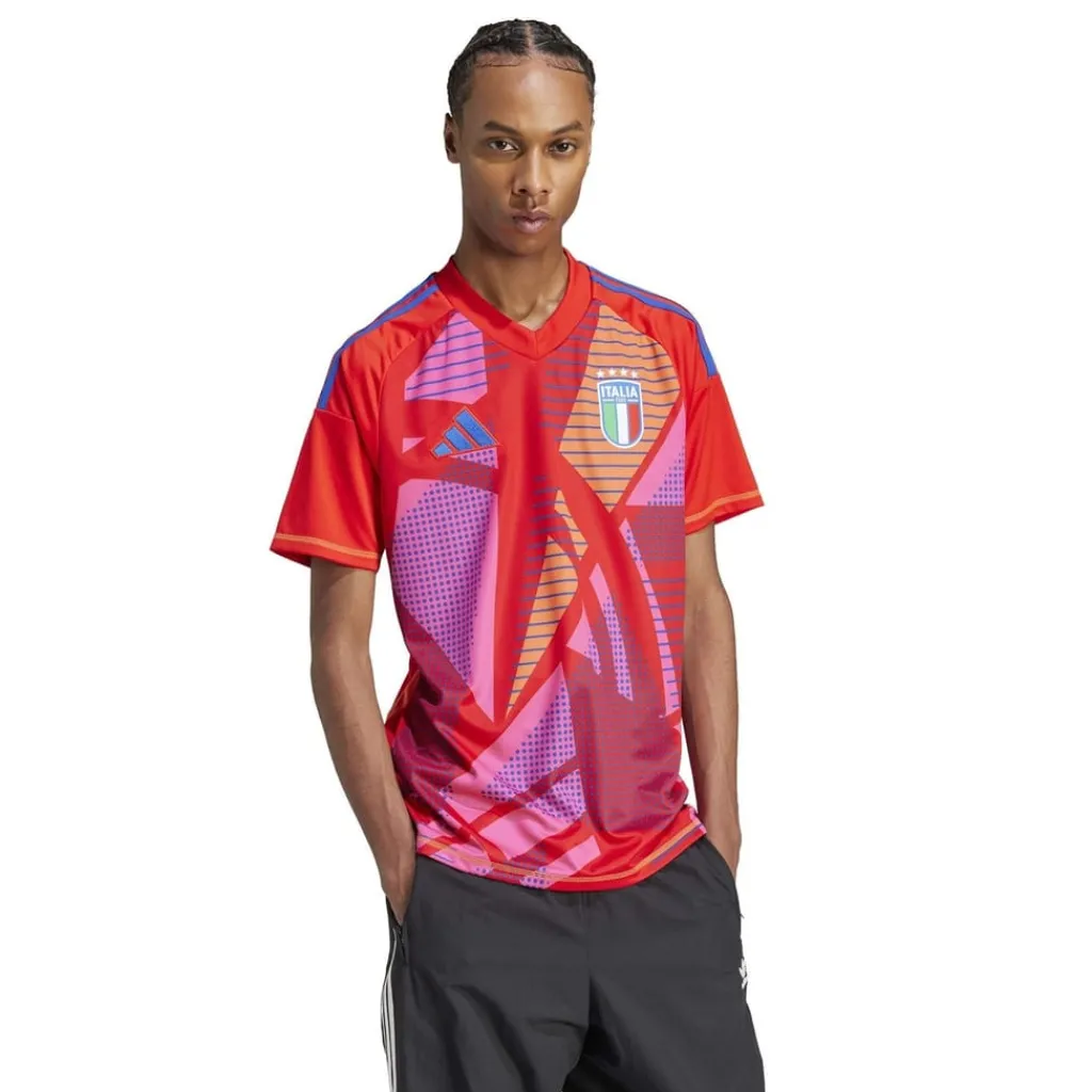 Football And Rugby Clothing*adidas Mens Figc Gk Jersey Goalkeeper Top in Red