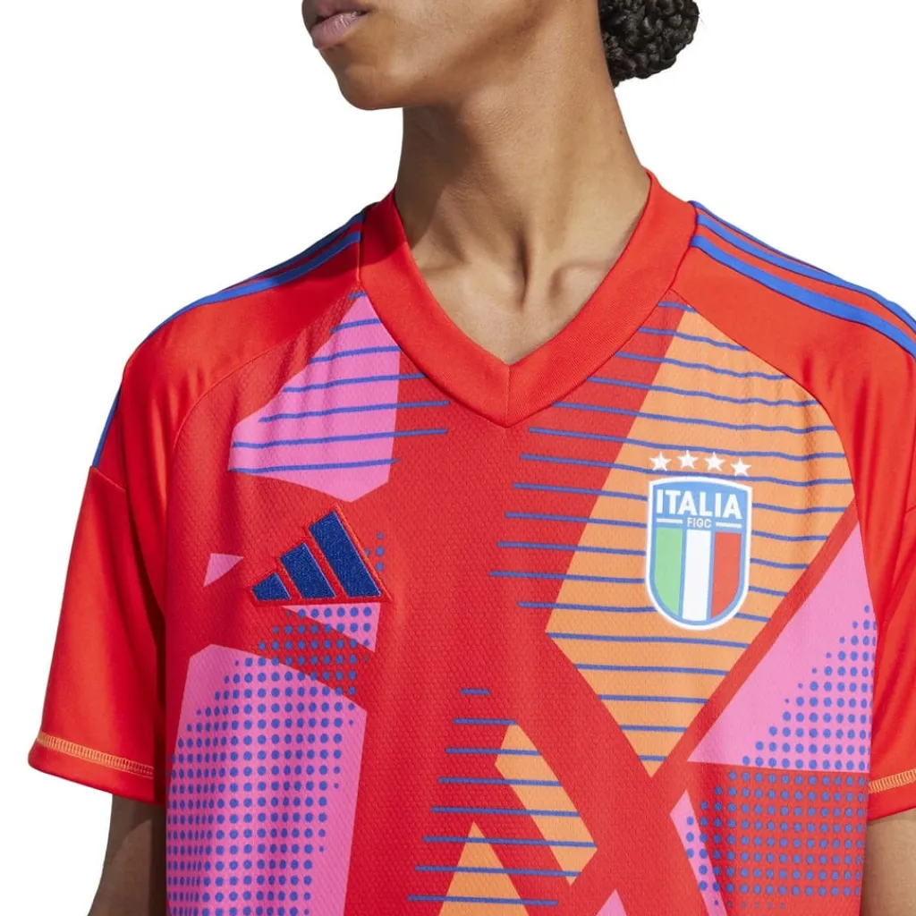 Football And Rugby Clothing*adidas Mens Figc Gk Jersey Goalkeeper Top in Red