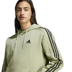 Sweatshirts|Hoodies*adidas Mens Fleece 3 Stripes Hoodie in Green