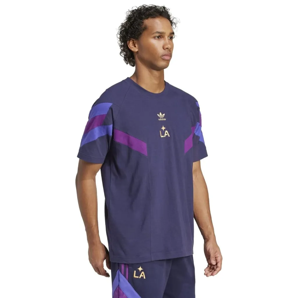 Football And Rugby Clothing*adidas Mens La Galaxy Originals Short Sleeve T-Shirt in Purple