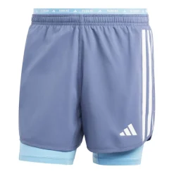 Fitness And Gym Shorts*adidas Mens Otr E 3s 2in1 S Running Shorts in Blue