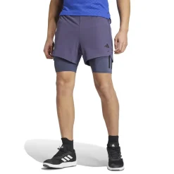 Fitness And Gymwear|Fitness And Gym Shorts*adidas Mens Power Workout Two In One Shorts in Blue