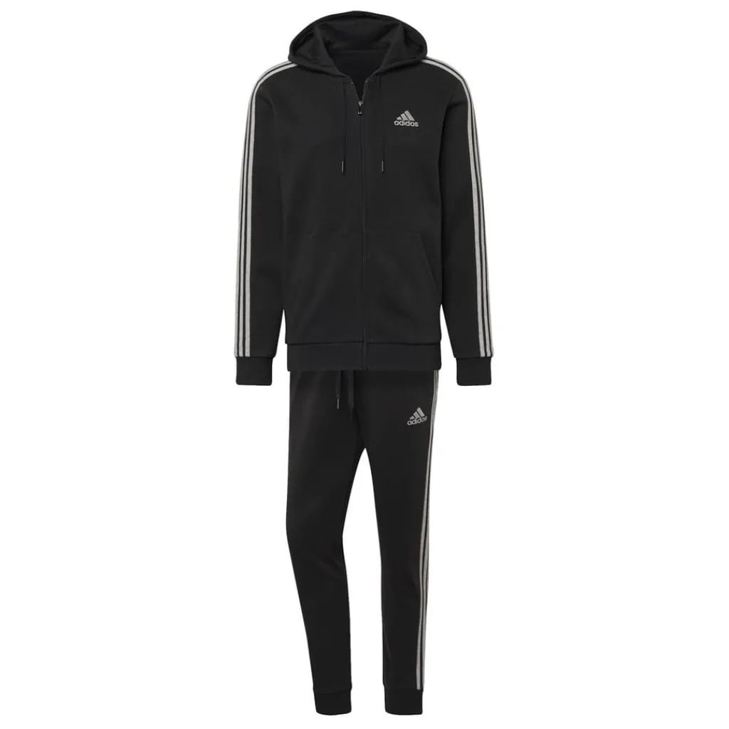 Tracksuits*adidas Mens 3s Fleece Tracksuit in Black