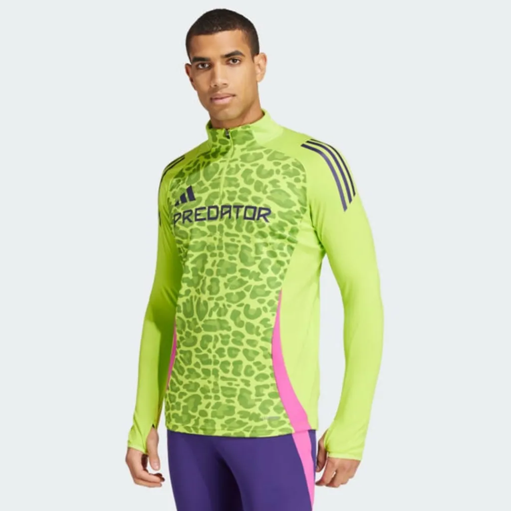Fitness And Gym Tops*adidas Mock Neck Slim Fit Athletic Top in Green