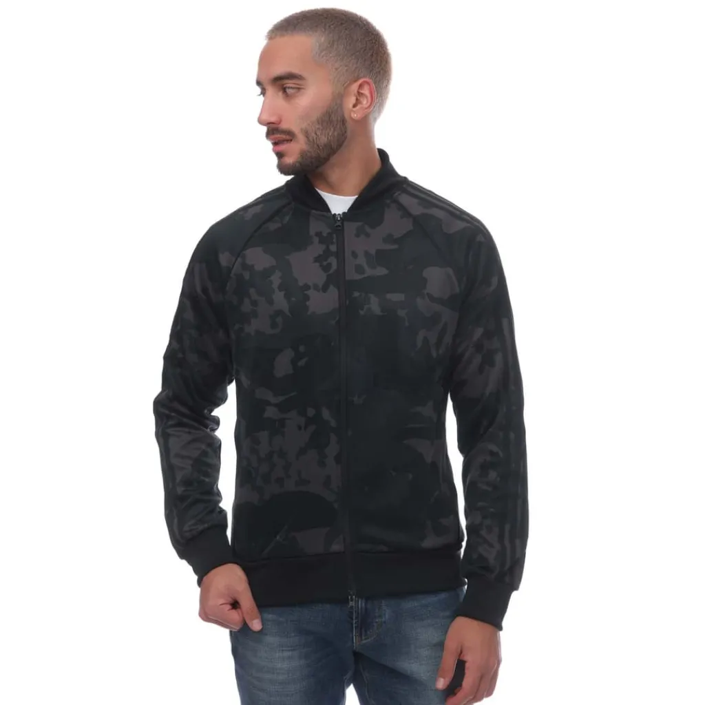 Tracksuits*adidas Originals Camo SSTR Track Top in Black