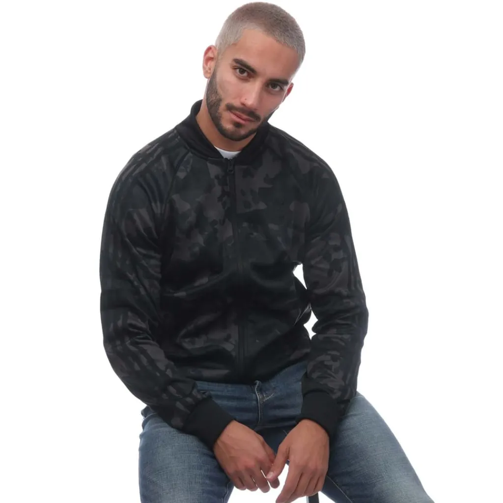Tracksuits*adidas Originals Camo SSTR Track Top in Black