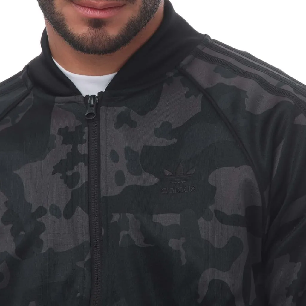 Tracksuits*adidas Originals Camo SSTR Track Top in Black